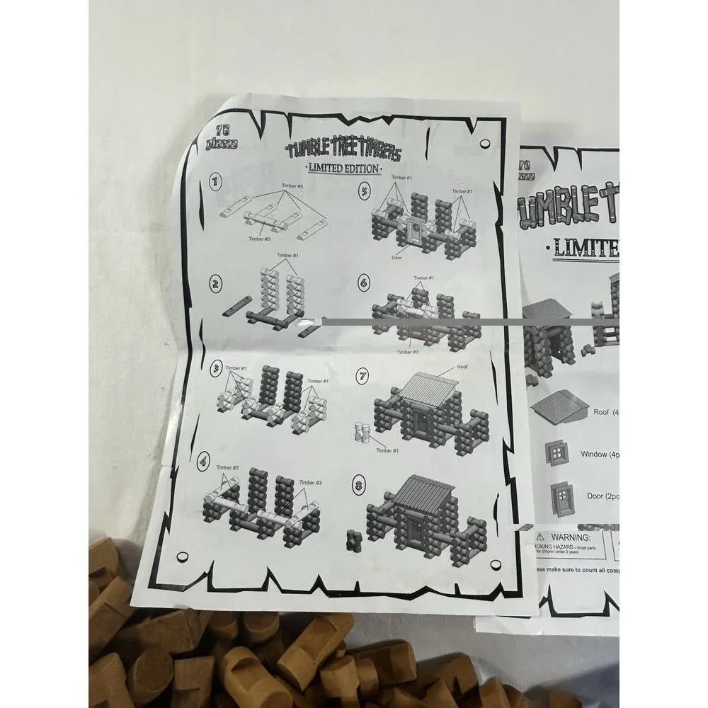 Tumble Tree Timbers  373 Piece Wood Set Limited Edition w/ Guide Lincoln Logs